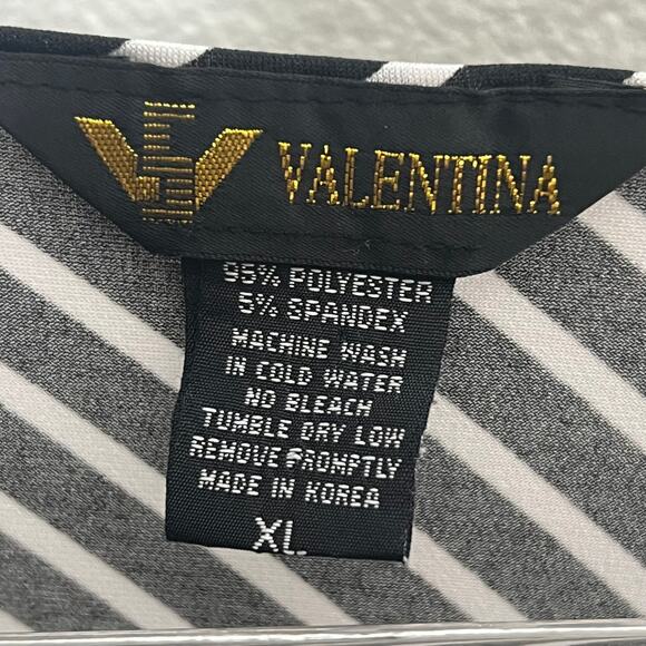 VALENTINA Chic In Red Blouse 3/4 Sleeve Scoop Neck Beaded Black White Red Size L - Picture 5 of 7